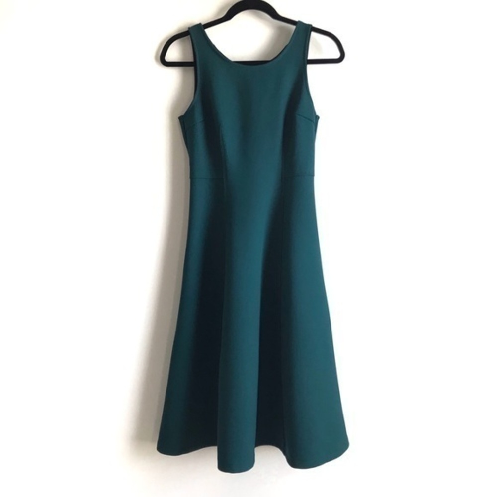 Ina Jewel Tone Teal Flare Knee Length Scuba Dress Size Small